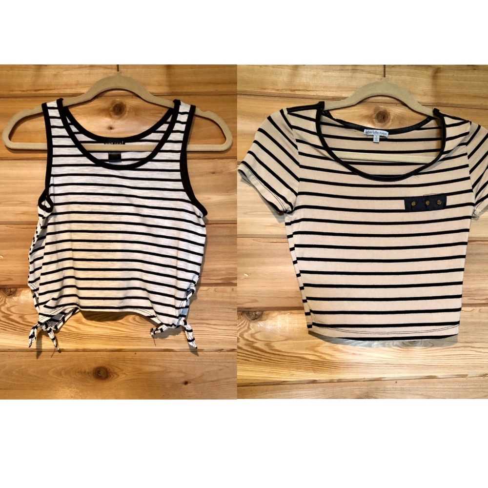 2 Striped Crop Tops Bundle